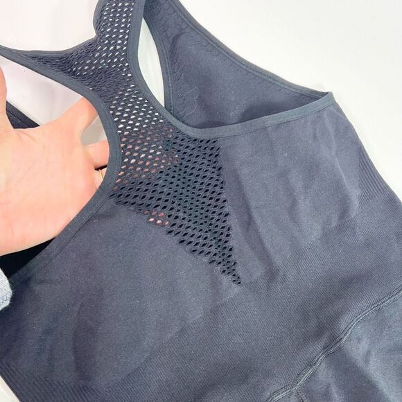 Aerie Romper Playsuit Womens XL Black Mesh Seamless Racerback Sleeveless NWT - Picture 8 of 11